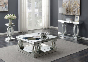 CoasterElevations - Amalia - Square Coffee Table With Lower Shelf - Clear Mirror - 5th Avenue Furniture