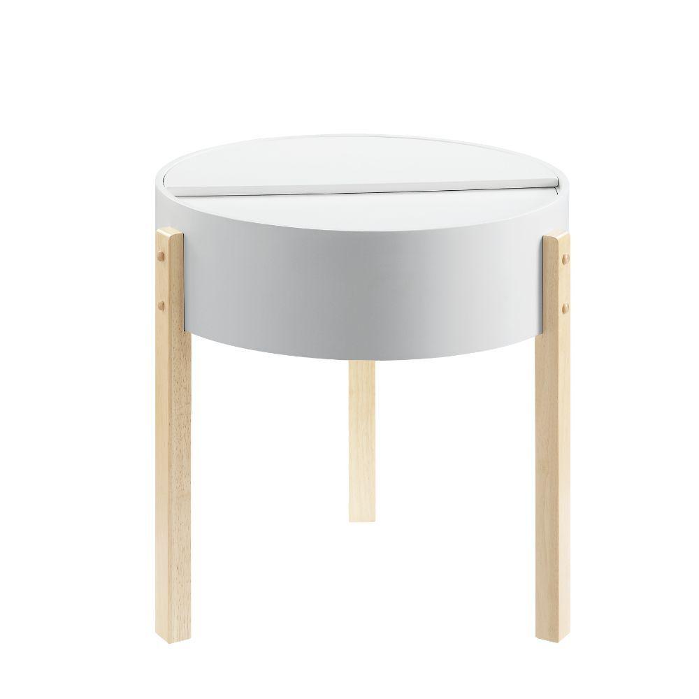 ACME - Bodfish - End Table - White & Natural - 5th Avenue Furniture