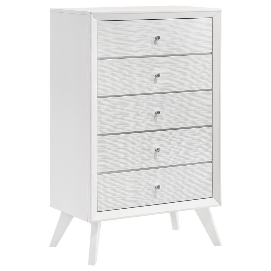 Coaster Fine Furniture - Janelle - 5-Drawer Chest - White - 5th Avenue Furniture