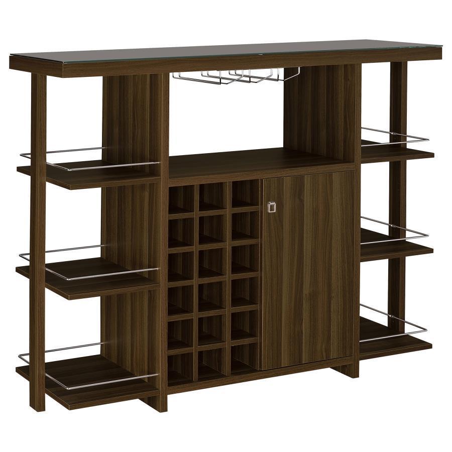 CoasterEveryday - Evelio - Bar Unit With Wine Bottle Storage - Walnut - 5th Avenue Furniture