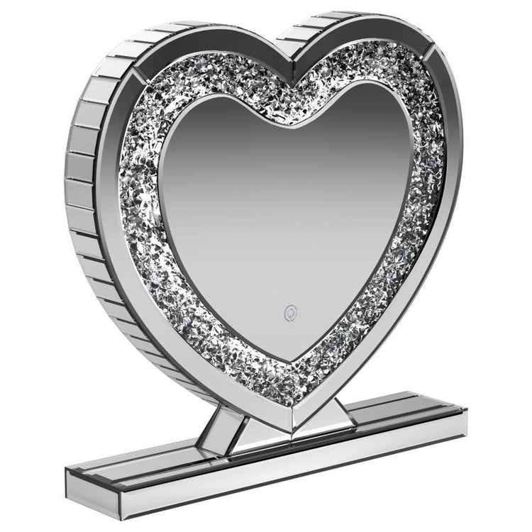 CoasterEveryday - Euston - Heart Shape Table - Mirror Silver - 5th Avenue Furniture