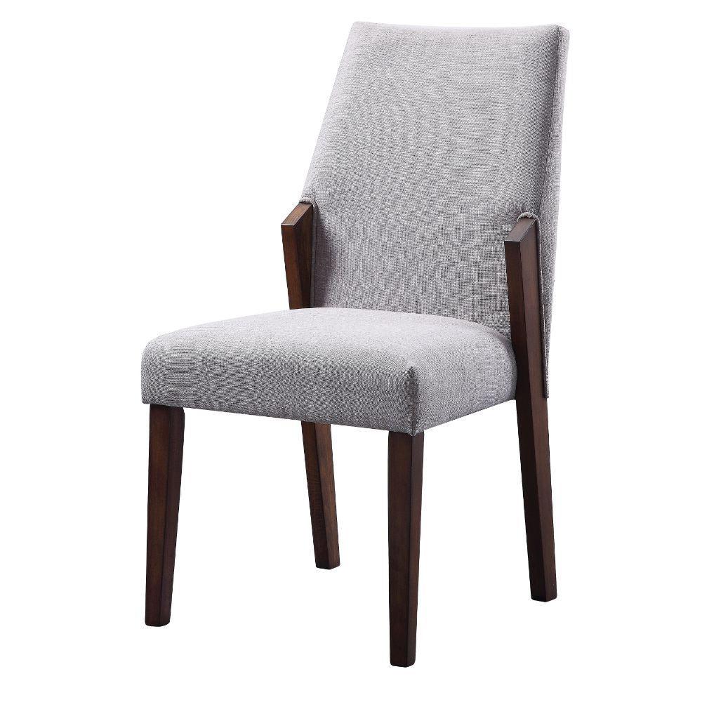 ACME - Benoit - Side Chair (Set of 2) - Fabric & Brown - 5th Avenue Furniture
