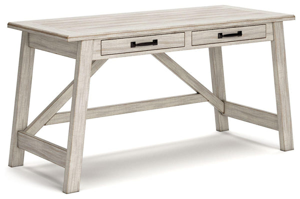 Ashley Furniture - Carynhurst - Whitewash - Home Office Large Leg Desk - 5th Avenue Furniture