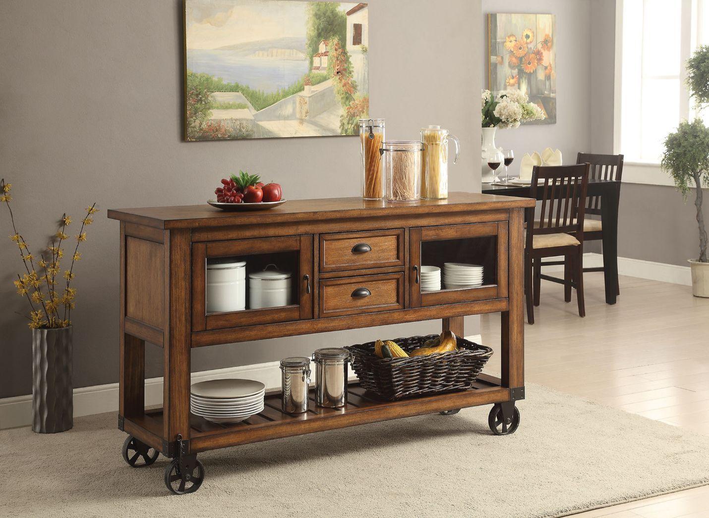 ACME - Kadri - Kitchen Cart - Distressed Chestnut - 5th Avenue Furniture