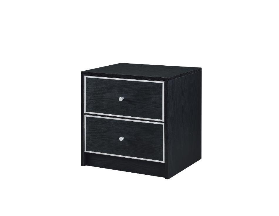 ACME - Jabir - Accent Table - Black With Silver Trim - 5th Avenue Furniture