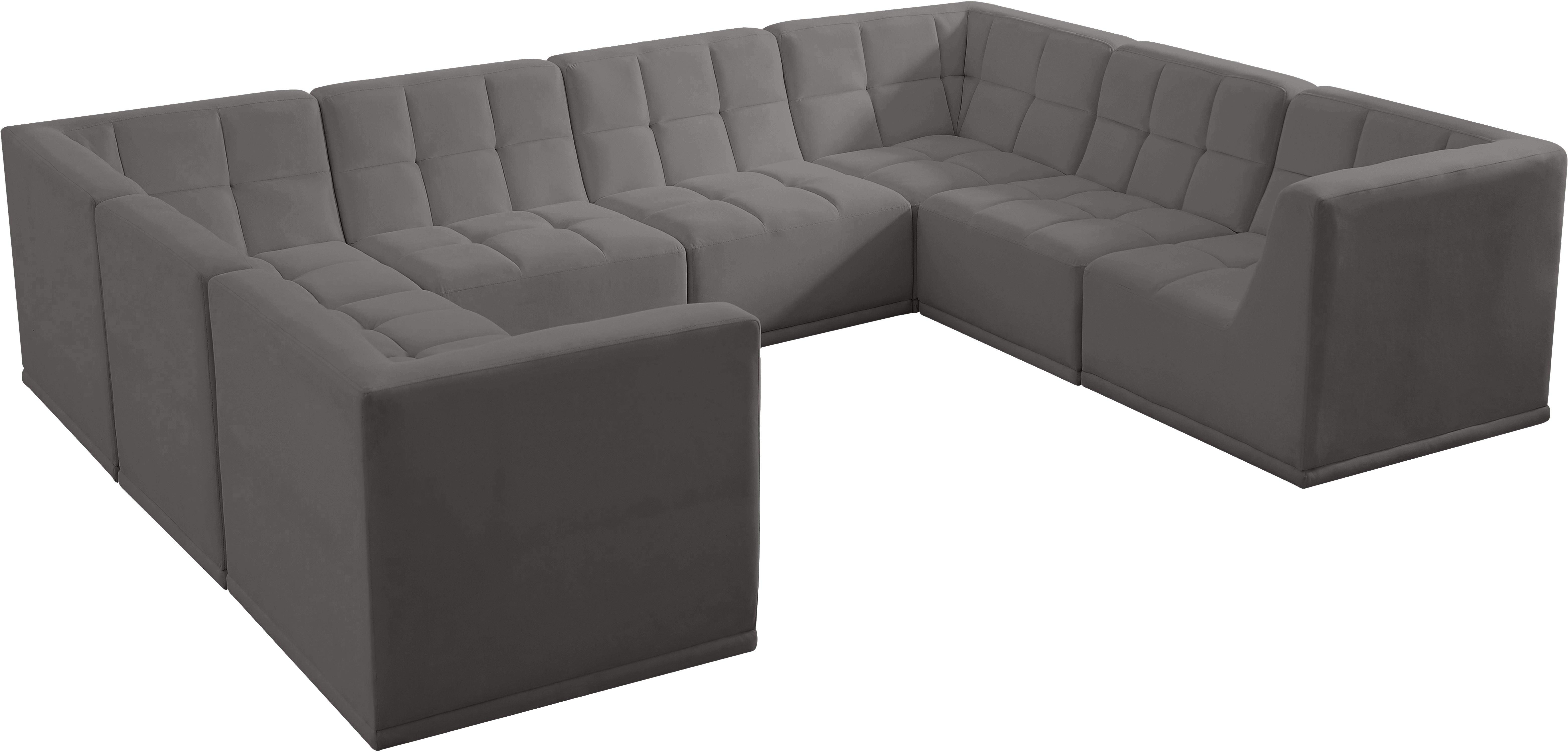 Meridian Furniture - Relax - Modular Sectional - Gray - 5th Avenue Furniture