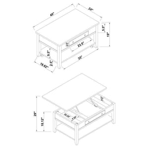 CoasterEssence - Bradford - Rectangular Lift Top Coffee Table - Walnut - 5th Avenue Furniture