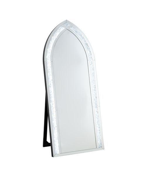 ACME - Noralie - Floor Mirror - Mirrored & Faux Diamonds - 5th Avenue Furniture