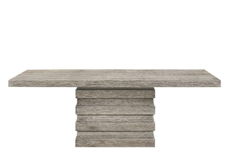 ACME - Faustine - Dining Table - Salvaged Light Oak Finish - 5th Avenue Furniture