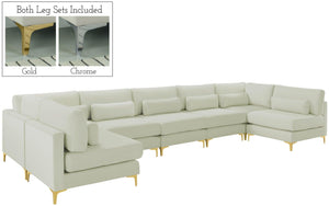 Meridian Furniture - Julia - Modular Sectional 7 Piece - Cream - 5th Avenue Furniture