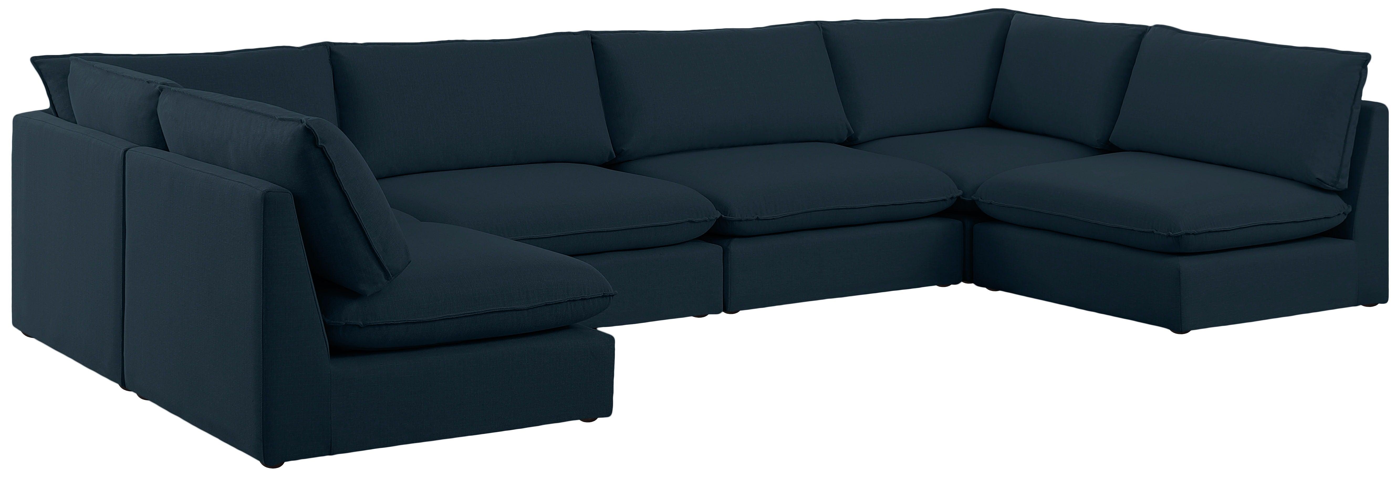 Meridian Furniture - Mackenzie - Modular Sectional 6 Piece - Navy - Modern & Contemporary - 5th Avenue Furniture