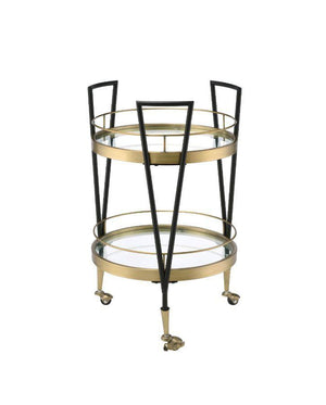 ACME - Vries - Serving Cart - Black & Gold Finish - 5th Avenue Furniture