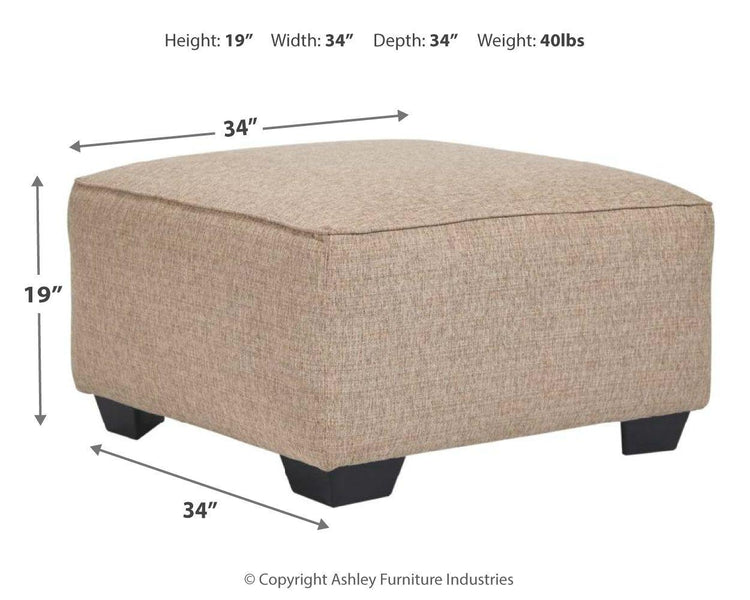 Ashley Furniture - Baceno - Beige - Oversized Accent Ottoman - 5th Avenue Furniture