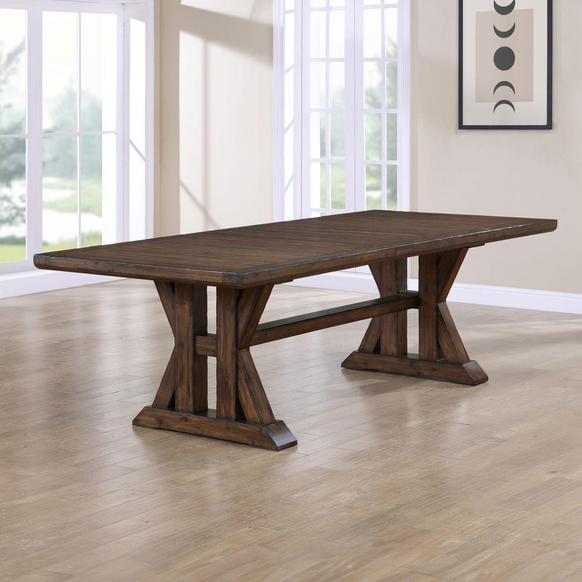 Steve Silver Furniture - Auburn - Table With 2 / 20" Table Leaves - Dark Brown - 5th Avenue Furniture