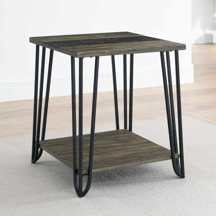 Steve Silver Furniture - Harper - End Table With Sintered Stone Inlay - Brown - 5th Avenue Furniture