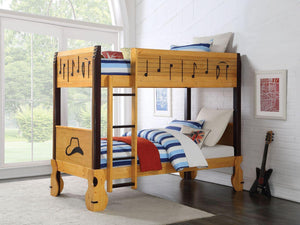 ACME - Petrus - Twin Over Twin Bunk Bed - Honey Oak & Espresso - 5th Avenue Furniture