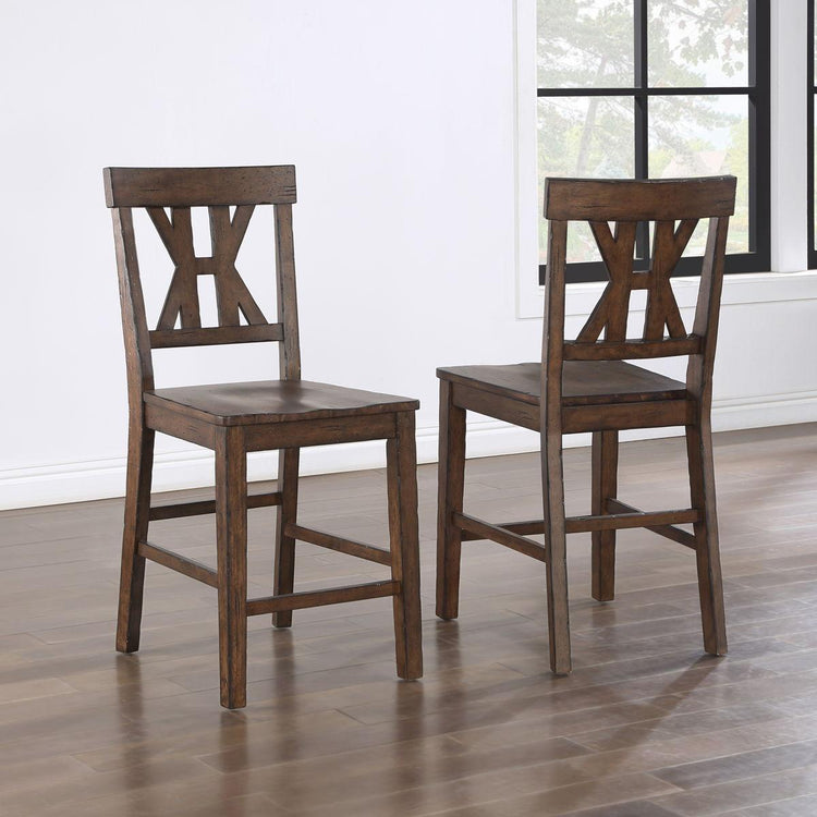 Steve Silver Furniture - Auburn - Counter Stool (Set of 2) - Dark Brown - 5th Avenue Furniture