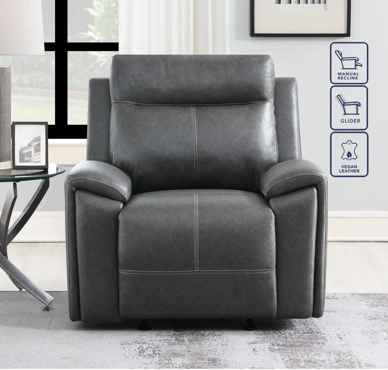 Steve Silver Furniture - Gaston - Manual Recliner - Gray - 5th Avenue Furniture