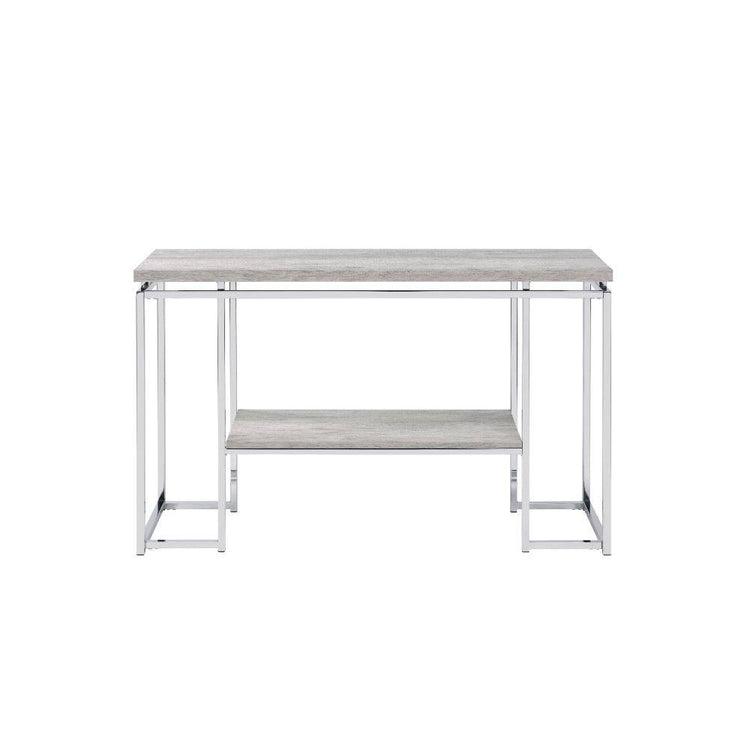 ACME - Chafik - Accent Table - Natural Oak & Chrome - 5th Avenue Furniture