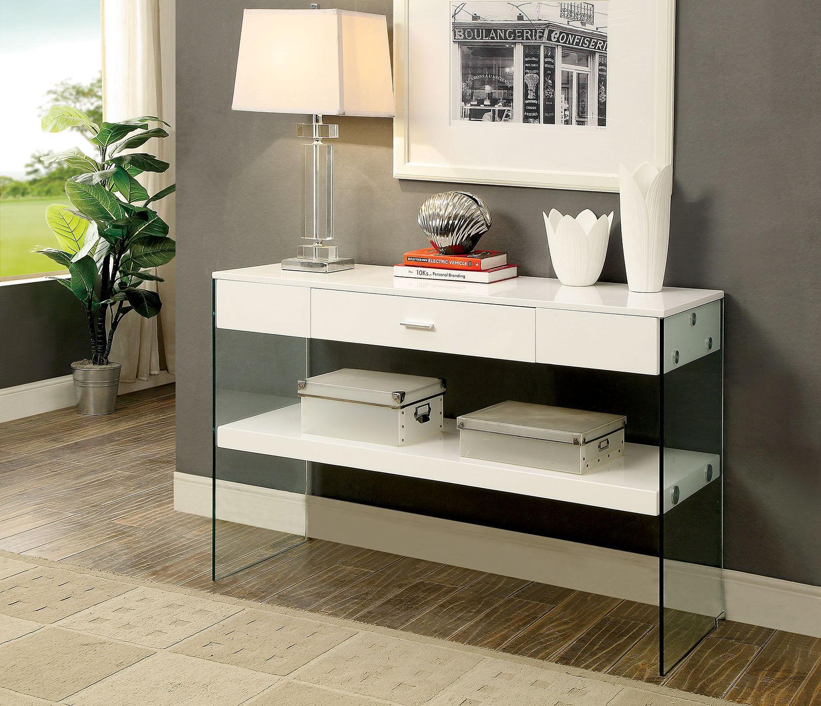 Furniture of America - Raya - Sofa Table - White - 5th Avenue Furniture