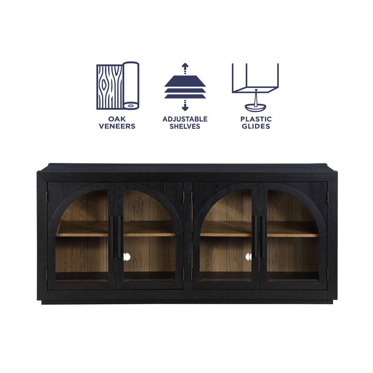 Steve Silver Furniture - Magnolia - Cathedral Doored Server - Black - 5th Avenue Furniture