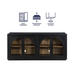 Steve Silver Furniture - Magnolia - Cathedral Doored Server - Black - 5th Avenue Furniture