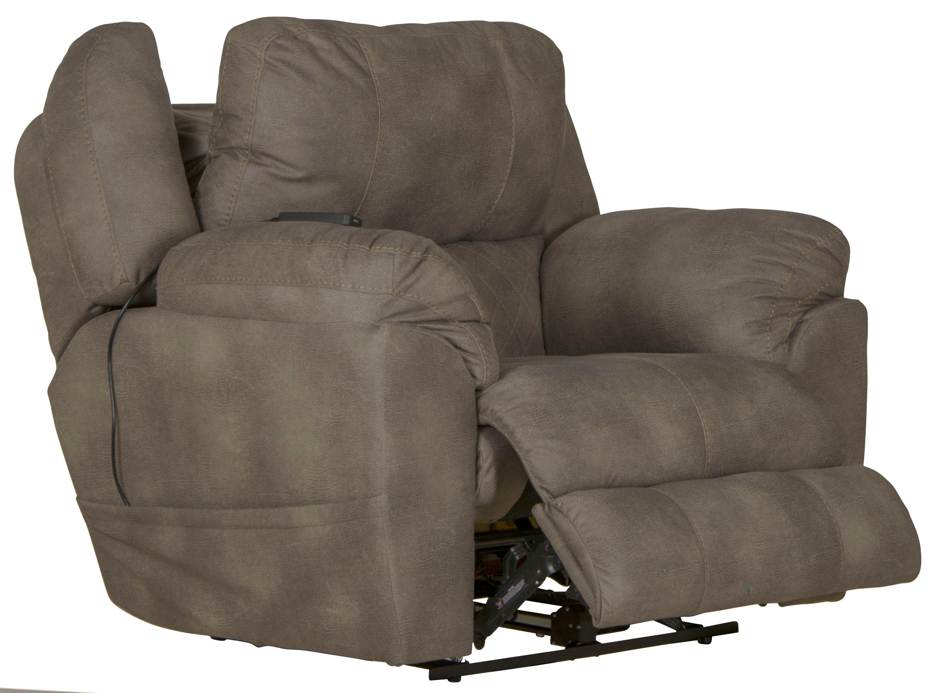 Catnapper - Flynn - Power Lay Flat Recliner with Power Adjustable Headrest & Lumbar and Dual Heat & Massage - Fig - 5th Avenue Furniture