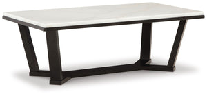 Signature Design by Ashley® - Fostead - White / Espresso - Rectangular Cocktail Table - 5th Avenue Furniture