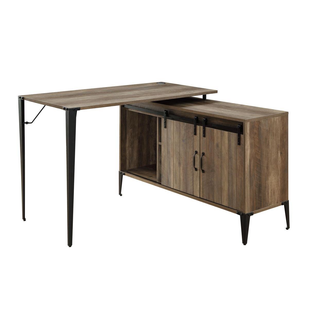 ACME - Zakwani - Writing Desk - Rustic Oak & Black Finish - 31" - 5th Avenue Furniture