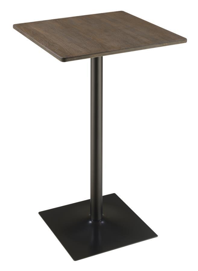 CoasterEveryday - Cavalier - Square Bar Table - Dark Elm And Matte Black - 5th Avenue Furniture