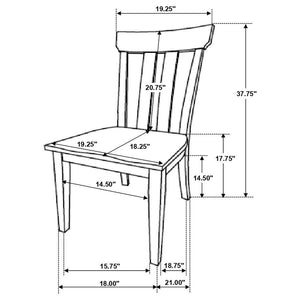 Coaster Fine Furniture - Reynolds - Slat Back Dining Side Chair - Brown Oak (Set of 2) - 5th Avenue Furniture