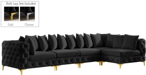 Meridian Furniture - Tremblay - Modular Sectional 5 Piece - Black - Fabric - 5th Avenue Furniture