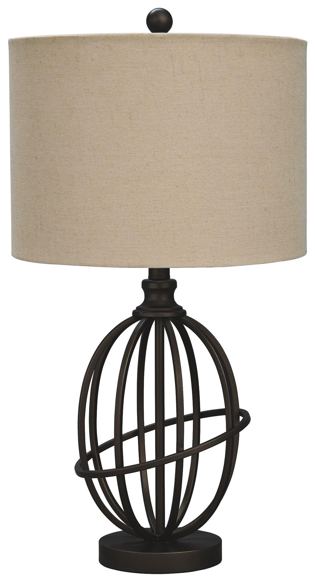 Ashley Furniture - Manasa - Dark Brown - Metal Table Lamp - 5th Avenue Furniture