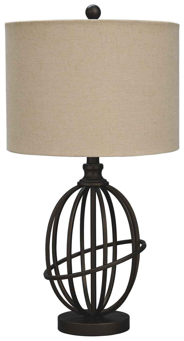 Ashley Furniture - Manasa - Dark Brown - Metal Table Lamp - 5th Avenue Furniture