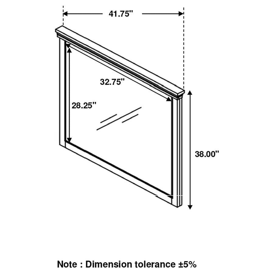 CoasterEssence - Hillcrest - Rectangular Dresser Mirror - Dark Rum And White - 5th Avenue Furniture