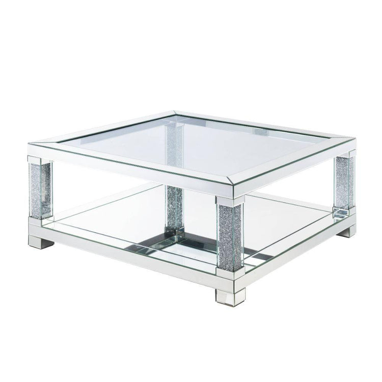 ACME - Noralie - Coffee Table - Mirrored & Faux Diamonds - Wood - 5th Avenue Furniture