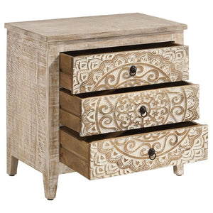 Coaster Fine Furniture - Mariska - 3-Drawer Wooden Accent Cabinet - White Distressed - 5th Avenue Furniture