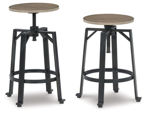 Signature Design by Ashley® - Lesterton - Light Brown / Black - Swivel Stool (Set of 2) - 5th Avenue Furniture