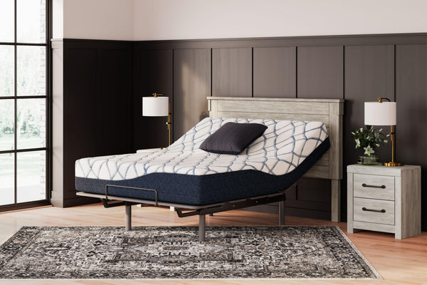 Sierra Sleep® by Ashley - 12 Inch Chime Elite 2.0 - White / Blue - California King Mattress - 5th Avenue Furniture