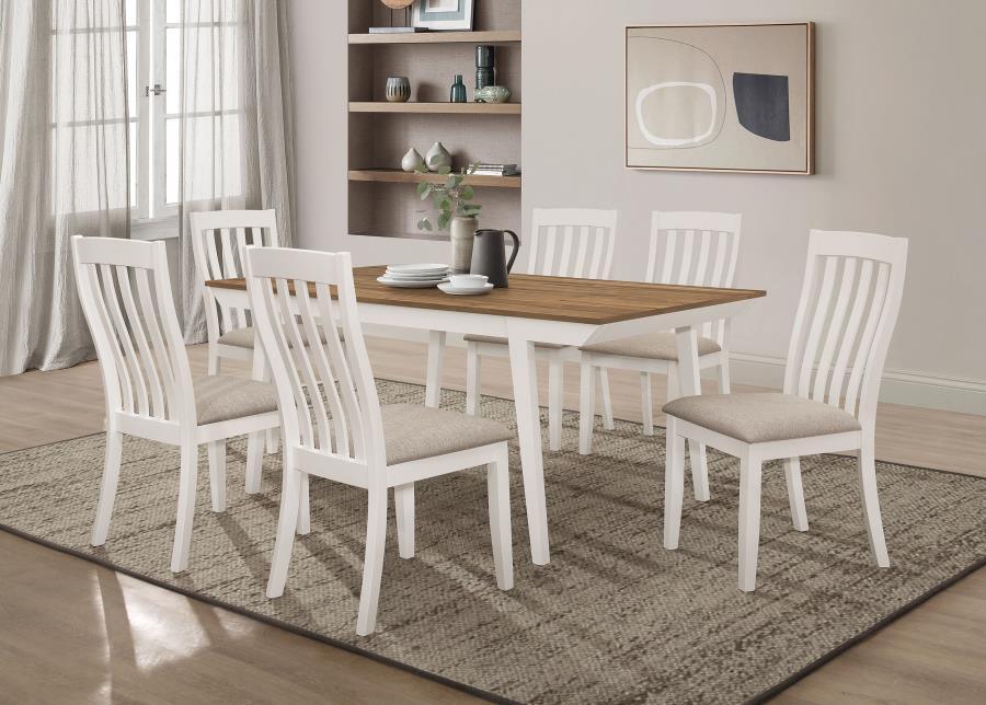 Coaster Fine Furniture - Nogales - Dining Table - Natural Acacia / White - 5th Avenue Furniture