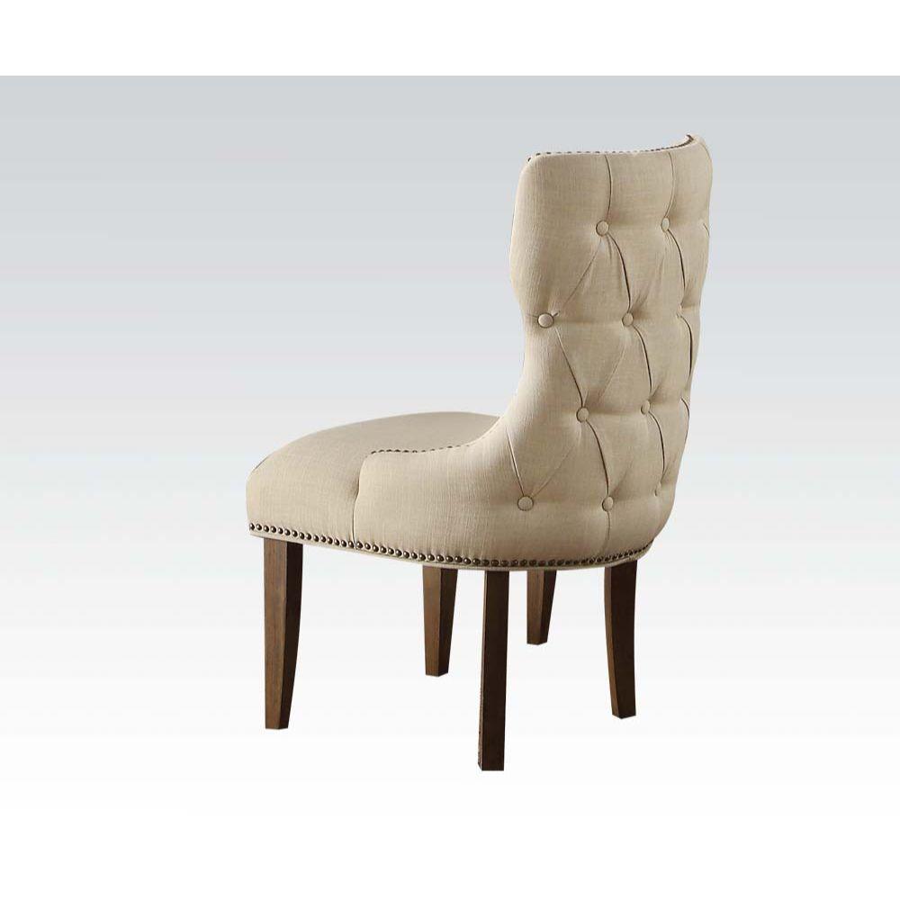ACME - Inverness - Chair - Fabric & Salvage Oak - 5th Avenue Furniture