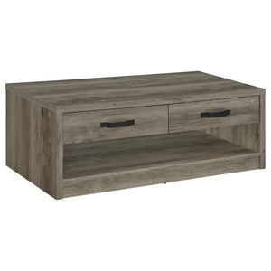 Coaster Fine Furniture - Felix - 2-Drawer Rectangular Engineered Wood Coffee Table - Gray Driftwood - 5th Avenue Furniture