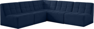 Meridian Furniture - Relax - Modular Sectional 5 Piece - Navy - 5th Avenue Furniture