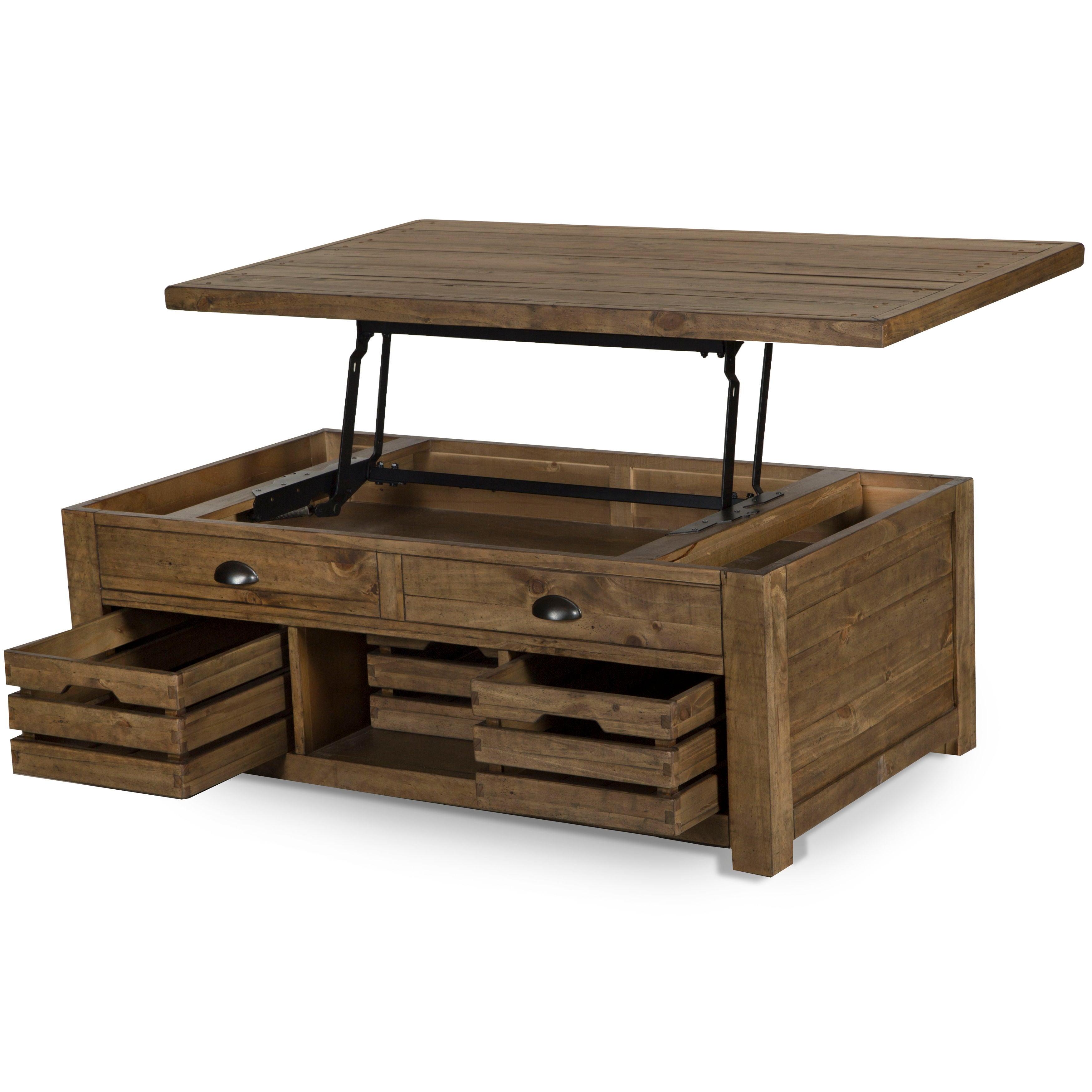 Magnussen Furniture - Stratton - Lift Top Storage Cocktail Table (With Casters) - Warm Nutmeg - 5th Avenue Furniture