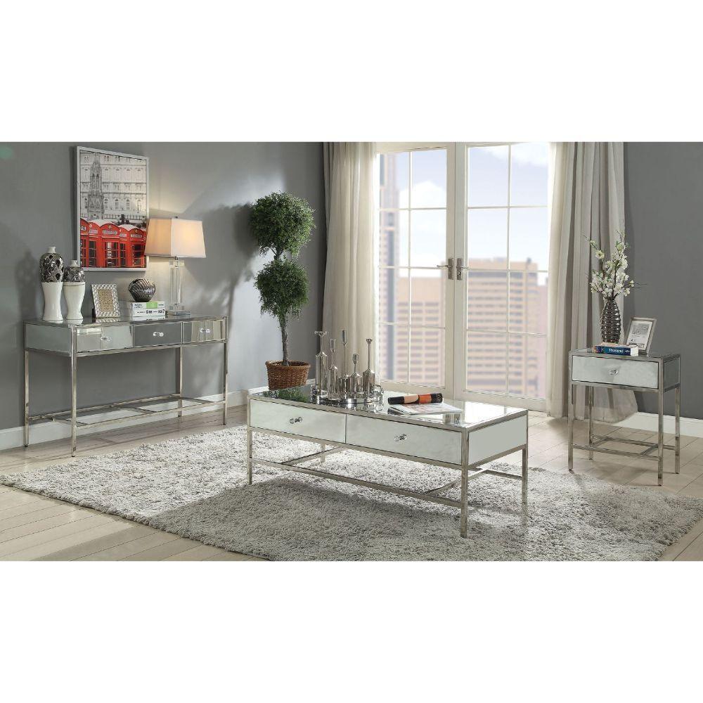 ACME - Weigela - Coffee Table - Mirrored & Chrome - 5th Avenue Furniture