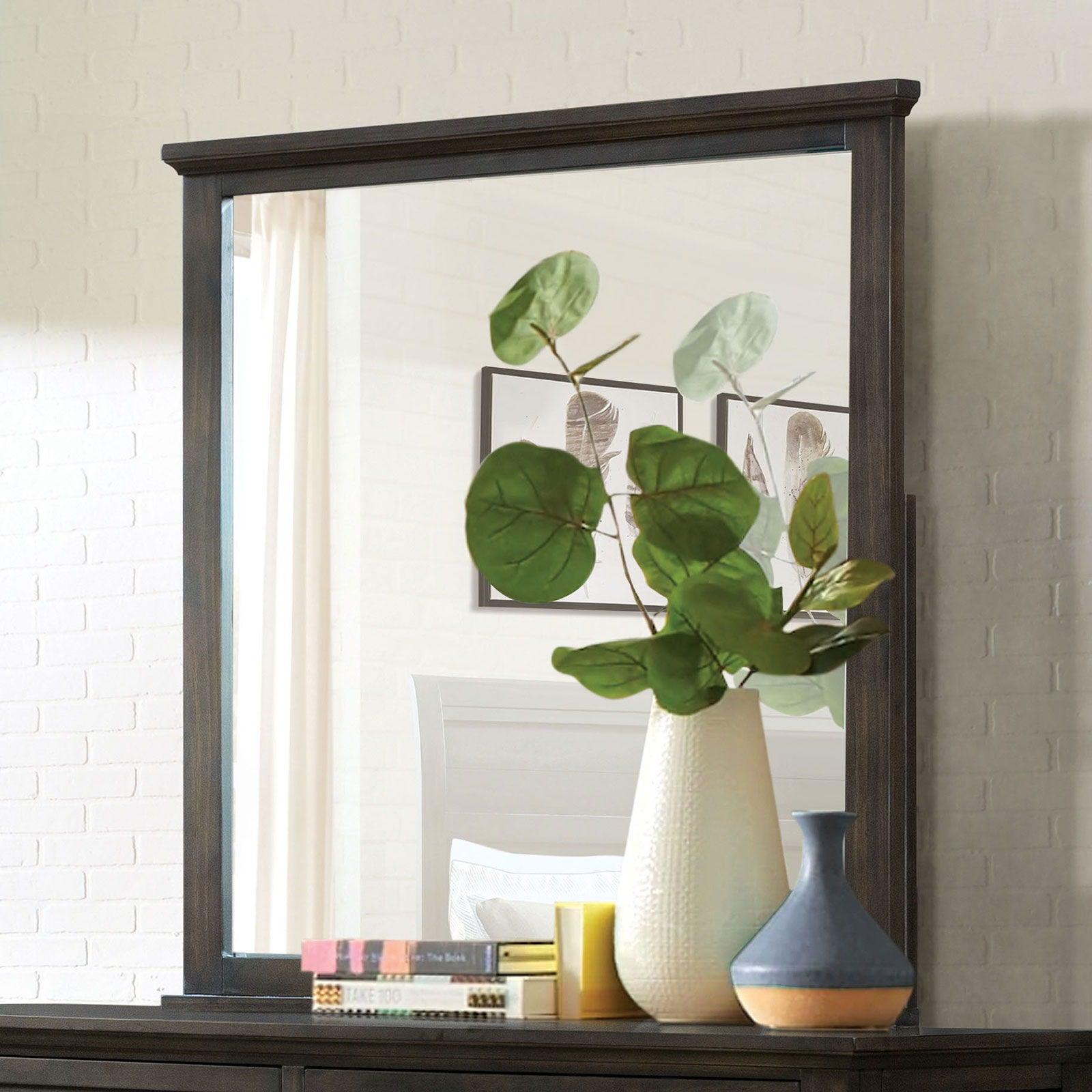 Furniture of America - Alaina - 5mm Beveled Mirror - Walnut - 5th Avenue Furniture