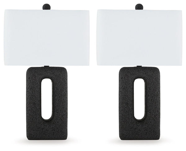 Signature Design by Ashley® - Wimmings - Black - Poly Table Lamp (Set of 2) - 5th Avenue Furniture