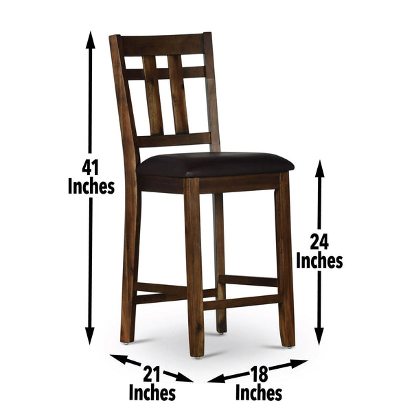 Steve Silver Furniture - Saranac - Counter Chair (Set of 2) - Dark Brown - 5th Avenue Furniture