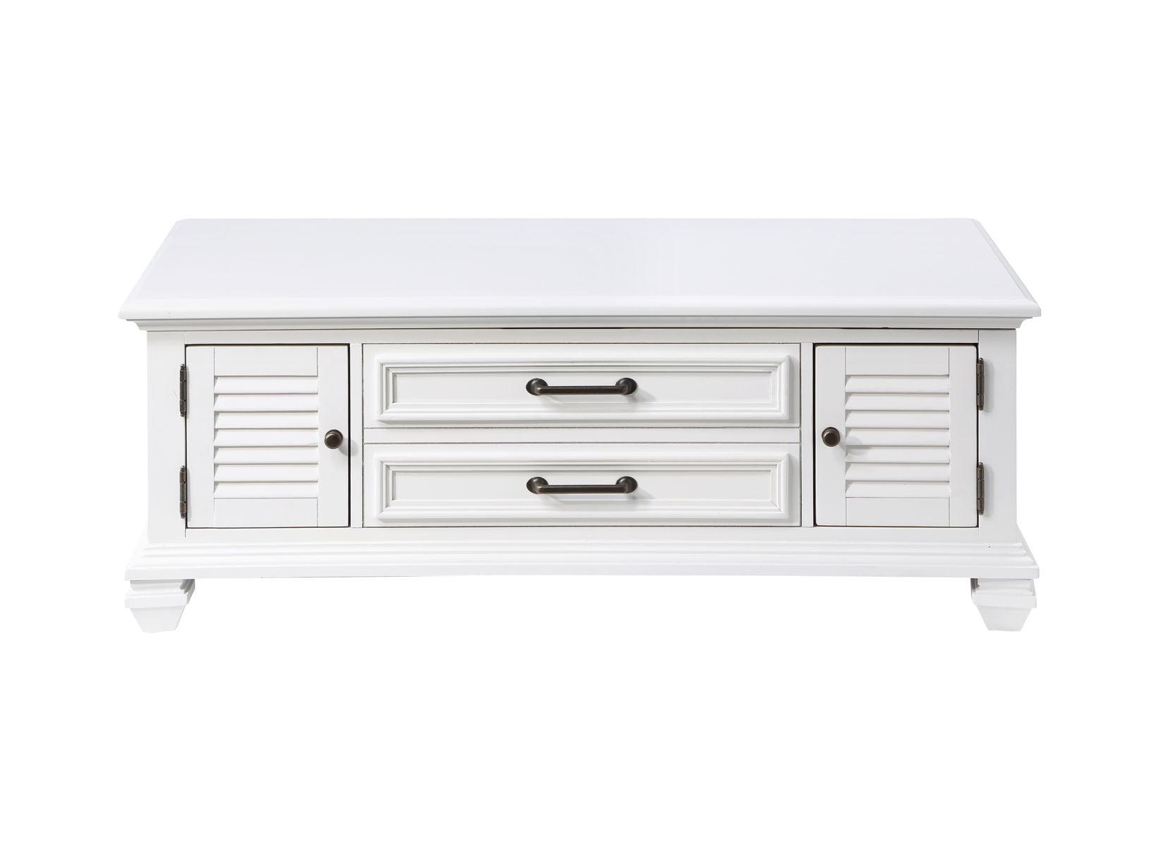 Steve Silver Furniture - Charlestown - Lift Top Coffee Table - White - 5th Avenue Furniture