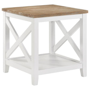 Coaster Fine Furniture - Maisy - Square Wooden End Table With Shelf - Brown And White - 5th Avenue Furniture